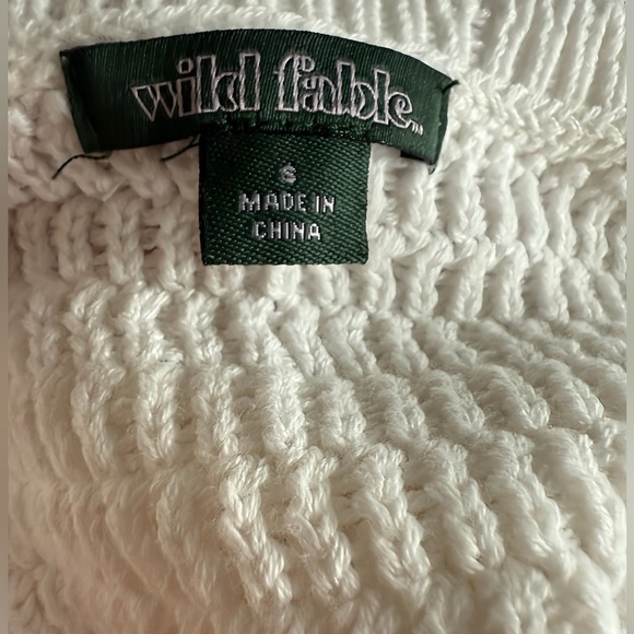 Wild Fable Crochet Knit Set White Hibiscus Skirt (M) & Crop Top (S) 100% Cotton - Picture 3 of 13